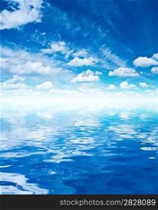 blue sky and water
