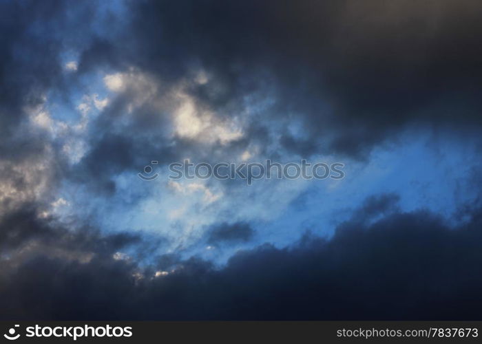 Blue sky and white clouds and the sun