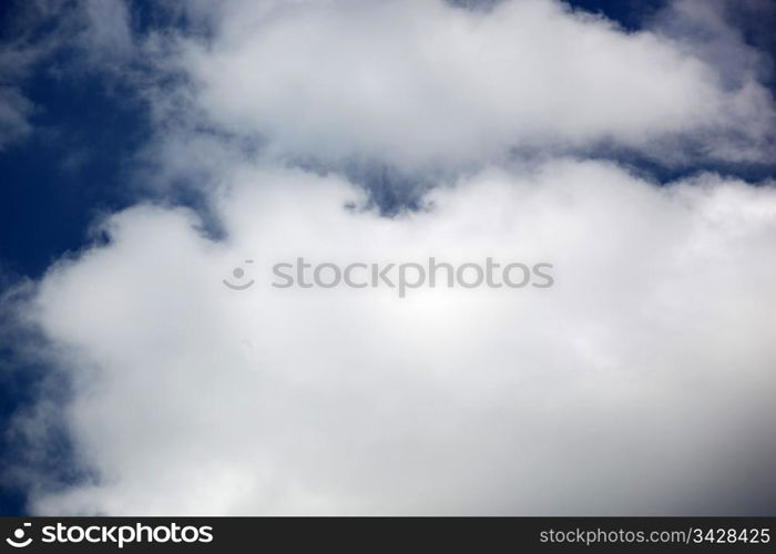 Blue sky background.