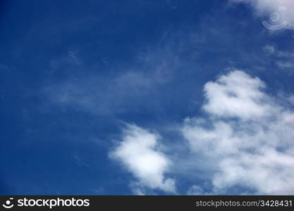 Blue sky background.