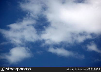 Blue sky background.