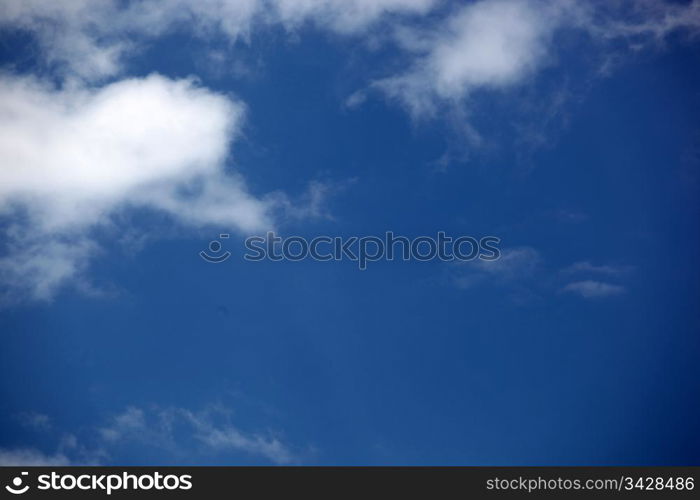 Blue sky background.