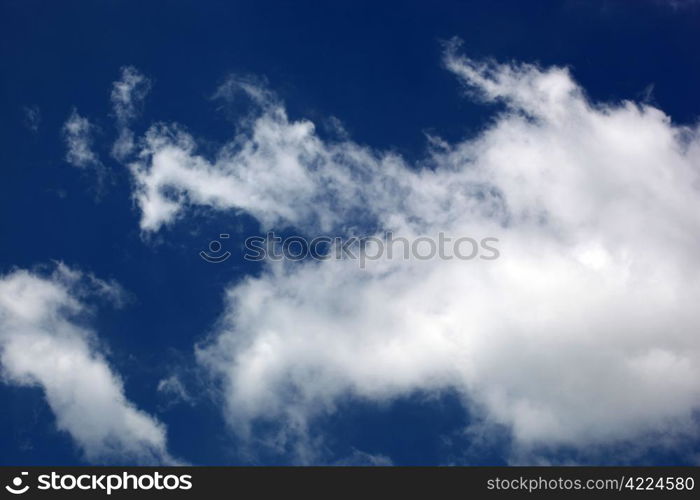 Blue sky background.