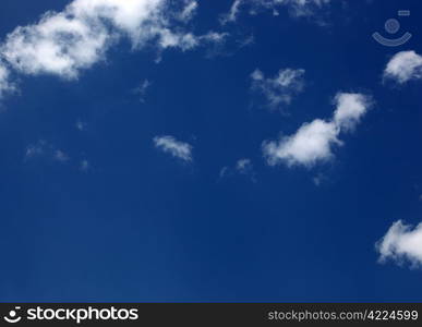 Blue sky background.