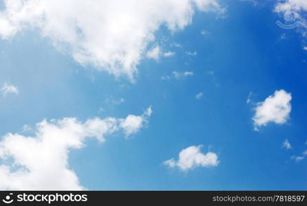 Blue sky background.