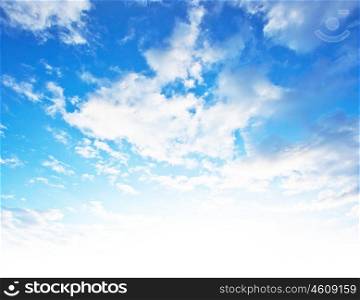 Blue sky background, beautiful abstract natural backdrop, wallpaper with fluffy clouds and bright light, fresh clean clear cloudscape, image of clouds pattern, summer day light