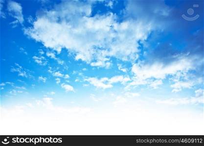 Blue sky background border, beautiful abstract natural backdrop, wallpaper clouds pattern, bright light, fresh clean clear cloudscape, skyscape image, peaceful nature with white add space