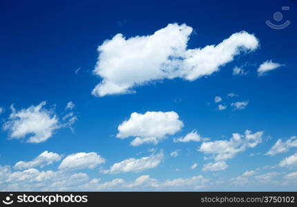 Blue sky background with a tiny clouds