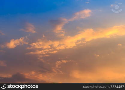 Blue sky background with a tiny clouds