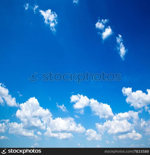 Blue sky background with a tiny clouds