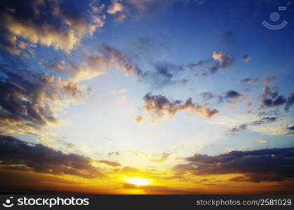 blue sky background with tiny clouds