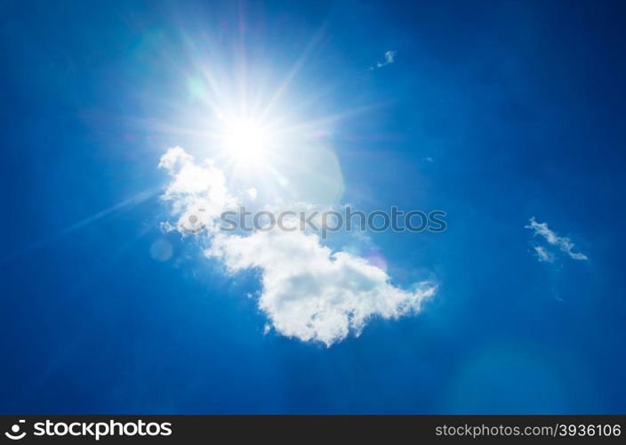 blue sky background with tiny clouds