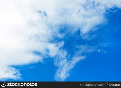 Blue sky background with tiny clouds