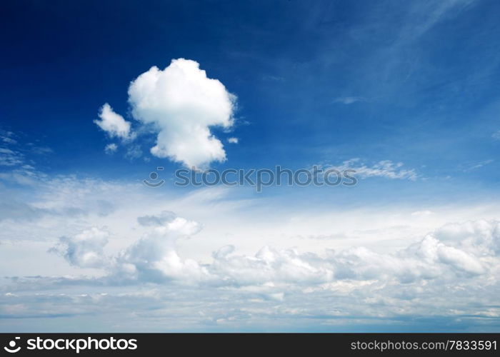 blue sky background with tiny clouds