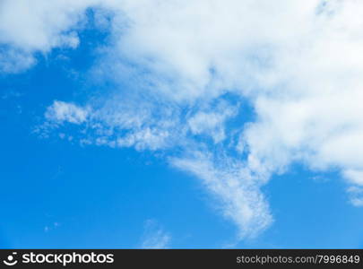 Blue sky background with tiny clouds