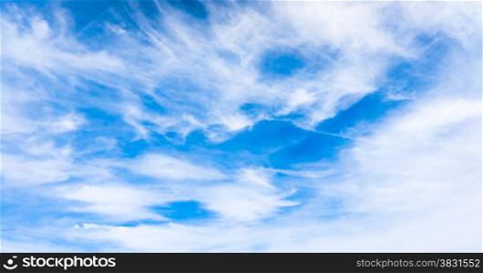 blue sky background with tiny clouds. Beautiful Blue Sky