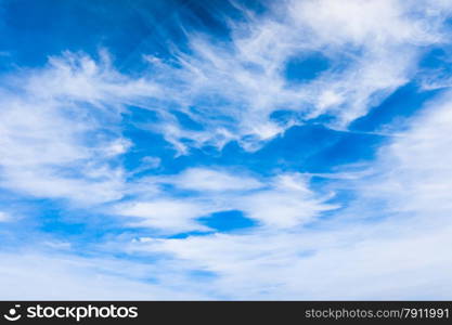 blue sky background with tiny clouds. Beautiful Blue Sky