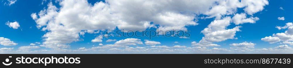 Blue Sky background with tiny Clouds. Panorama background