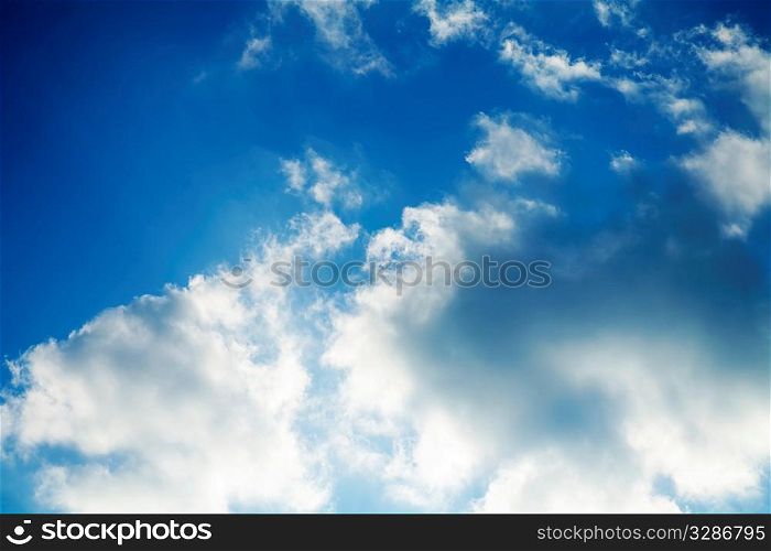 blue sky covered with clouds