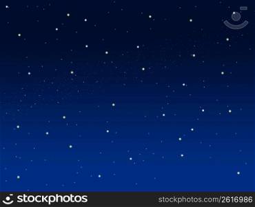 Blue sky illustration background with little stars space view