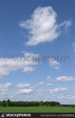 Blue sky over field