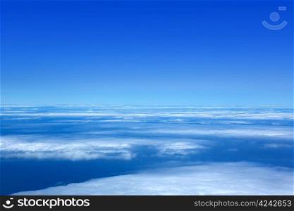 Blue sky sea of clouds in La Palma Canary Island