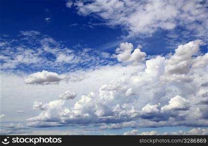 blue sky skyscape with clouds dramatic shapes background