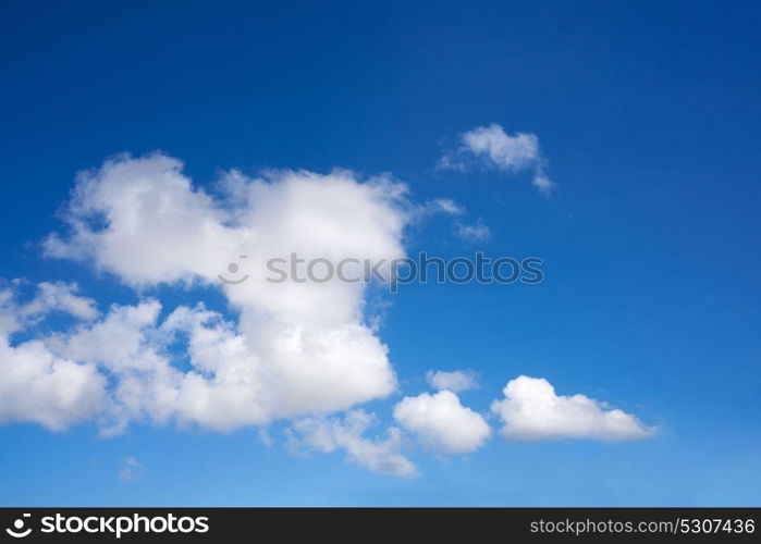 Blue sky summer white cumulus clouds background