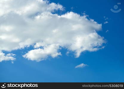 Blue sky summer white cumulus clouds background