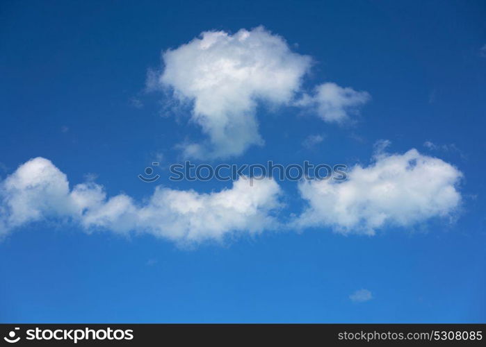 Blue sky summer white cumulus clouds background