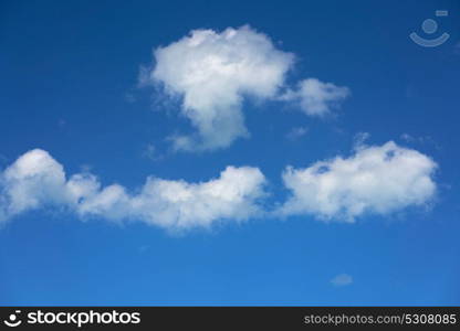 Blue sky summer white cumulus clouds background