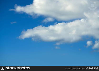 Blue sky summer white cumulus clouds background