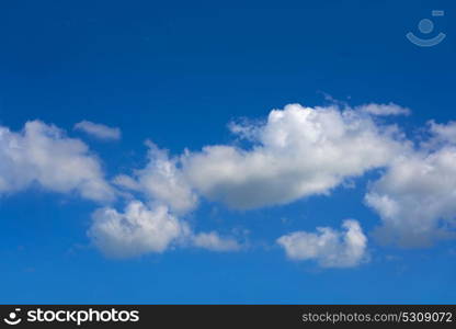 Blue sky summer white cumulus clouds background