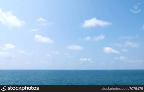 Blue sky with clouds and sea