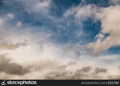 Blue sky with clouds. Background.