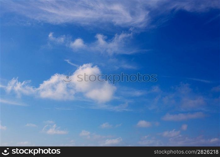Blue sky with clouds blue background