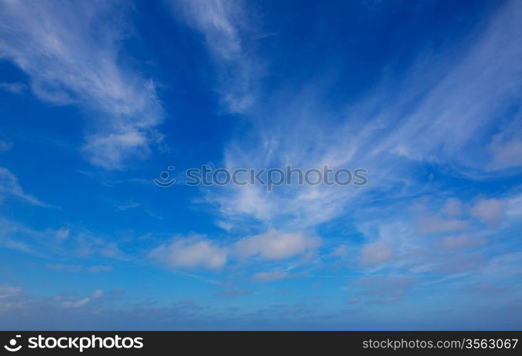 Blue sky with clouds blue background