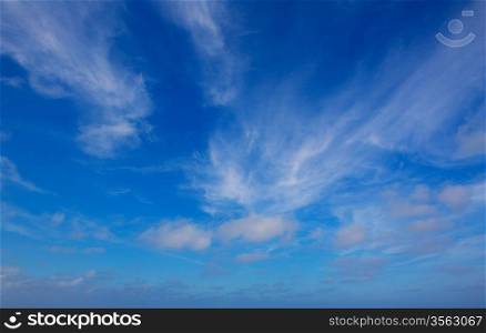 Blue sky with clouds blue background
