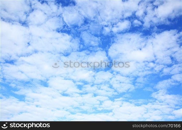 Blue sky with clouds close-up