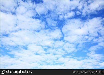 Blue sky with clouds close-up