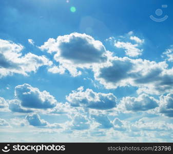 blue sky with clouds closeup