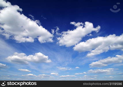 blue sky with clouds closeup