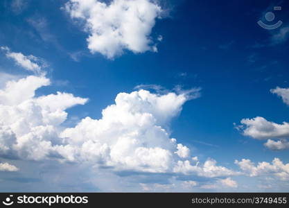 blue sky with clouds closeup