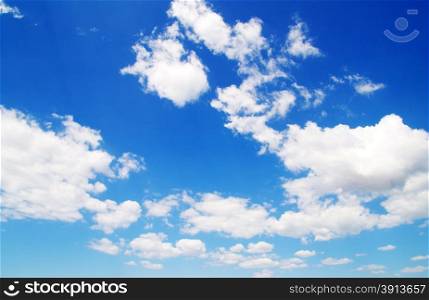 blue sky with clouds closeup