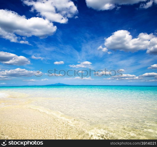 blue sky with clouds closeup