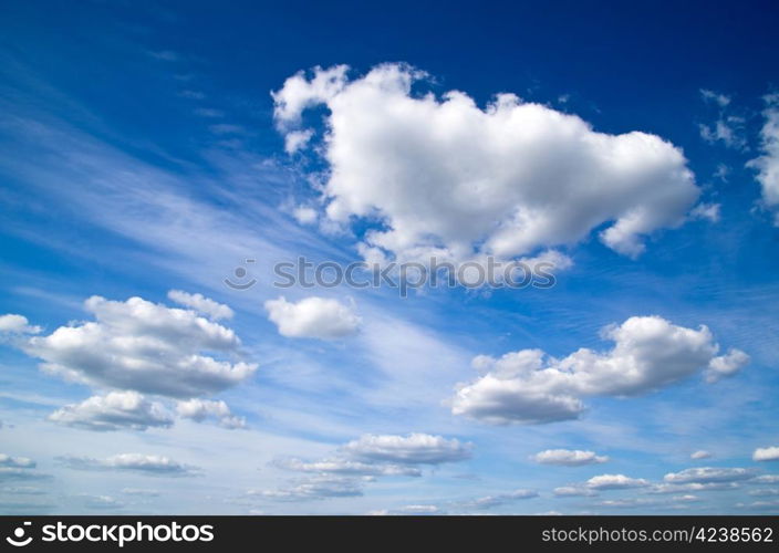 blue sky with clouds closeup