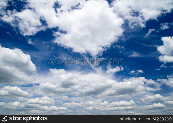 blue sky with clouds closeup