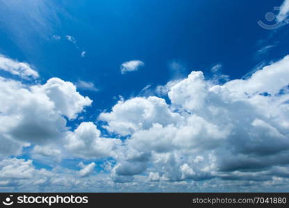 blue sky with clouds closeup