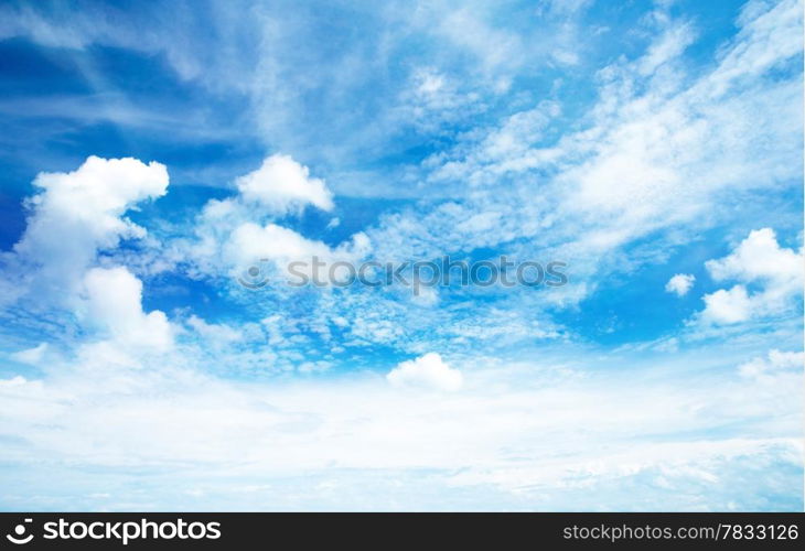 blue sky with clouds closeup