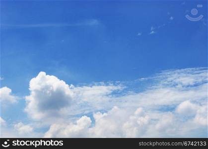 blue sky with clouds for background usage.